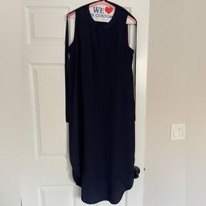 White House Back Market Navy Shirt Dress with Tie Belt Size Small